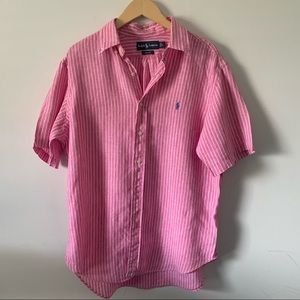 Ralph Lauren Men’s 100% Linen button Down. Classic Fit. Large-